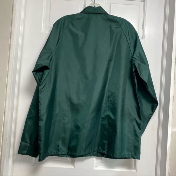 K brand Vintage Jacket Green Large DEKALB Patch Full Zip 70's 80's Nylon Farmer - Picture 6 of 16
